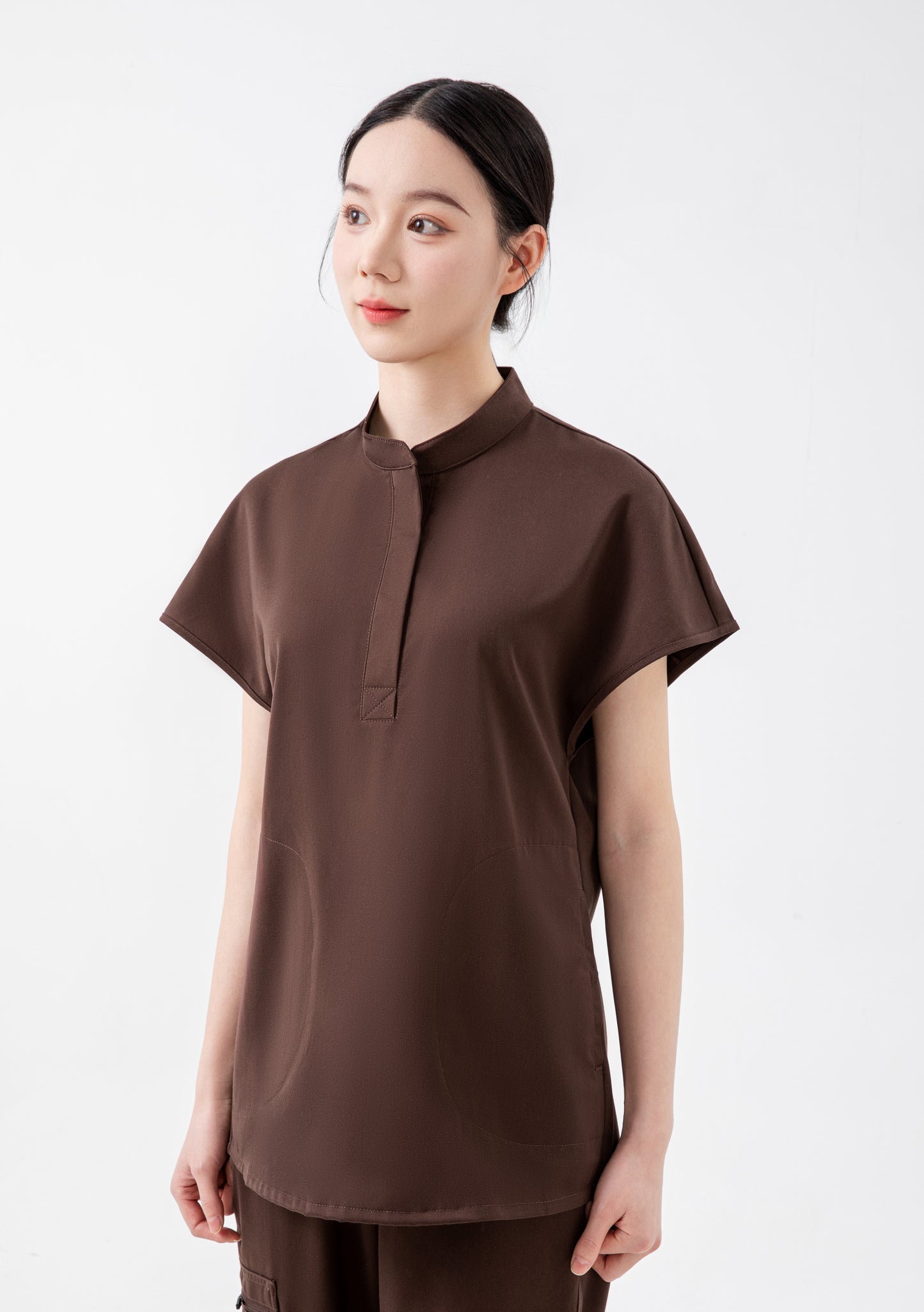 Coffee Brown Women's Scrub Top