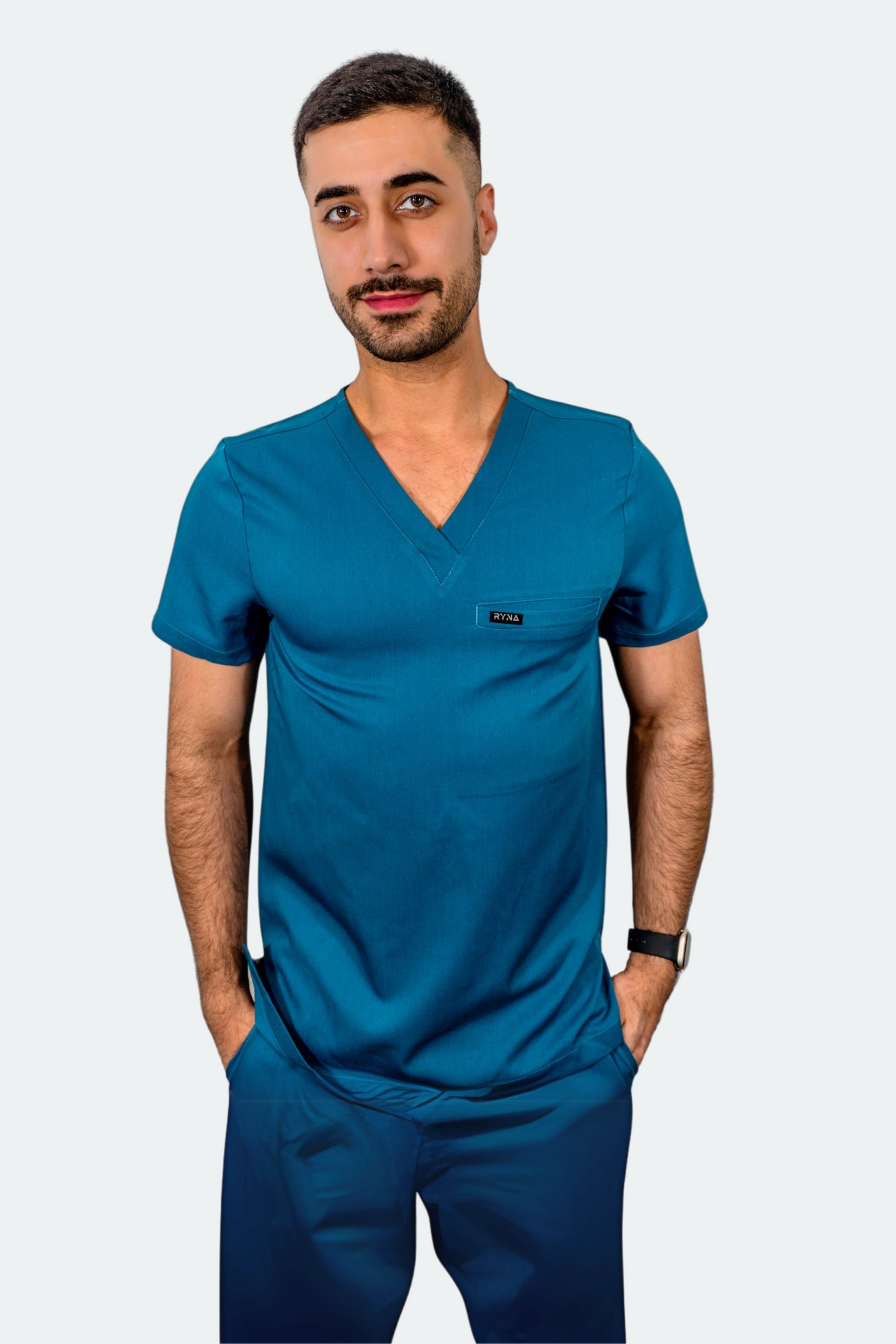 EasternRun Teal Men's Scrub Top