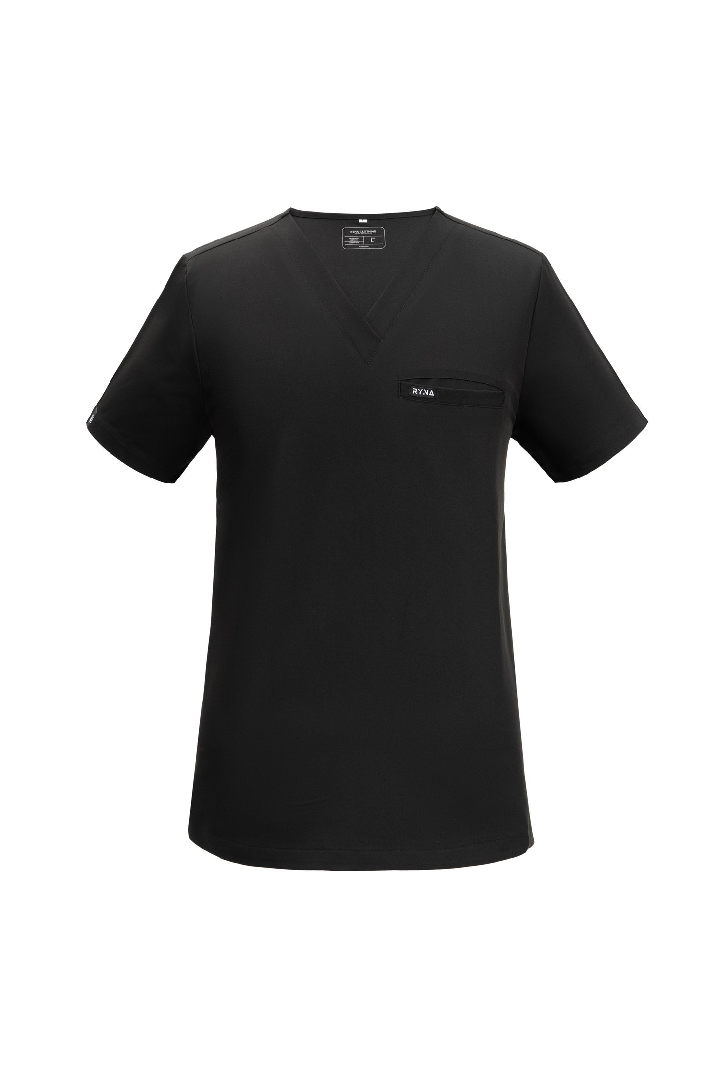 MidnightRush Black Men's Scrub Top
