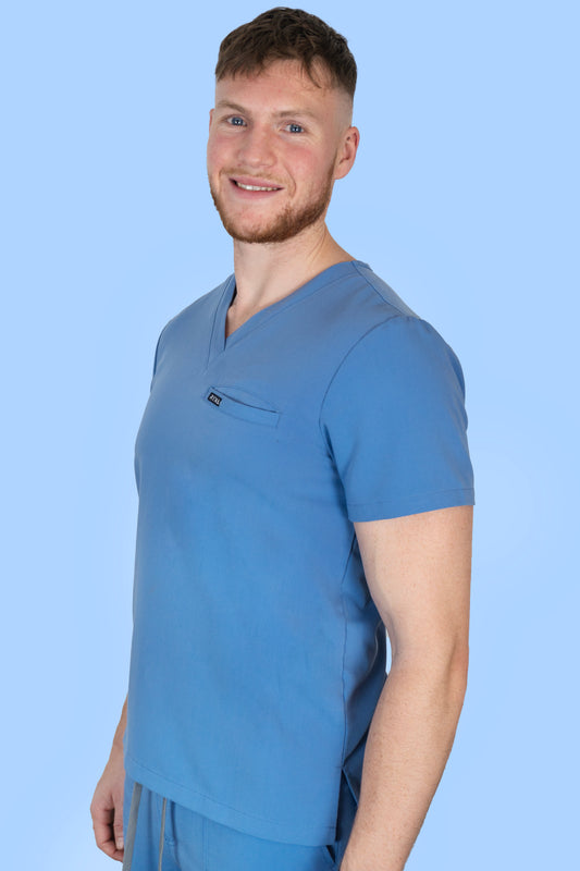 EclecticSurge Blue Men's Scrub Top