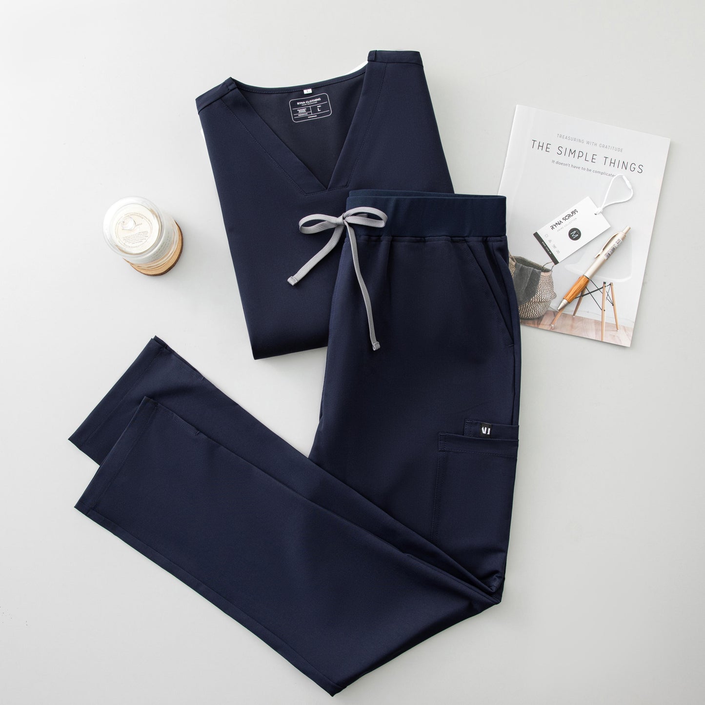 NauticThreads Navy Women's Scrub Set