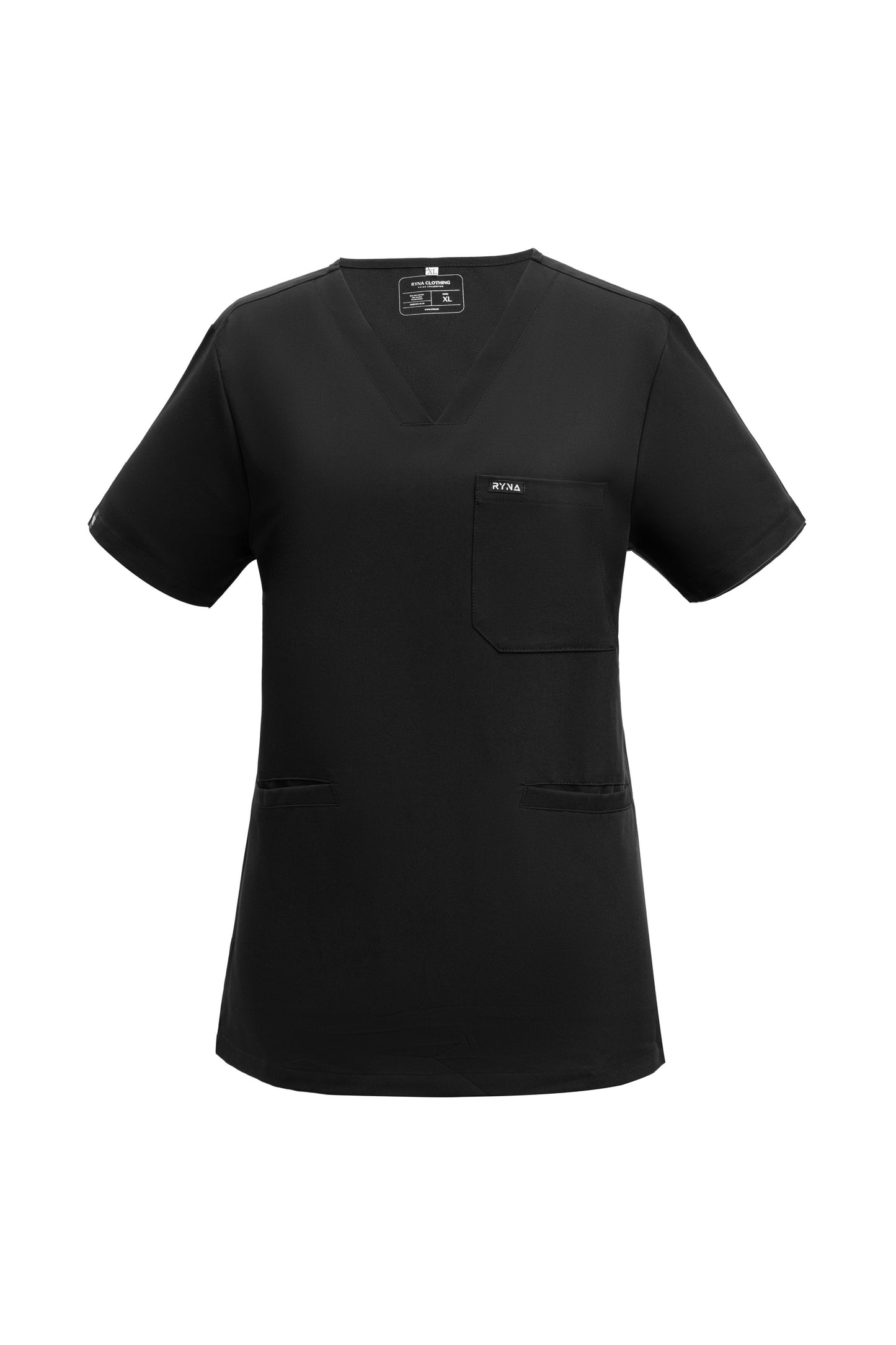 Midnight Rush Black Women's Scrub Top