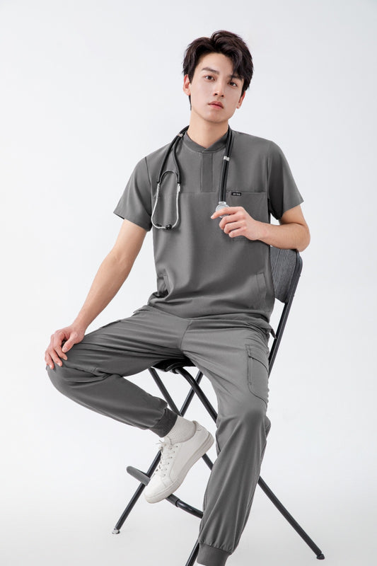 Charcoal Grey Men's Scrub Top